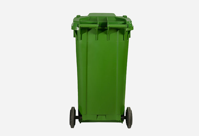 240L Plastic Mobile Trash Bin Solid Green