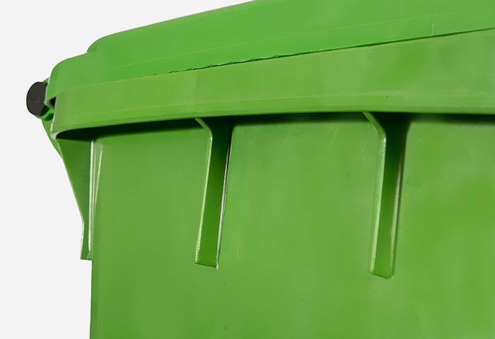 240L Plastic Mobile Trash Bin Solid Green