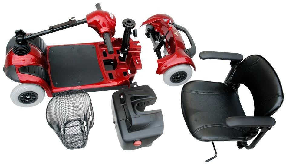 Folding Four-Wheel Mobility Scooter Burgundy HS-295