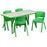 Rectangular Adjustable  Table, Green  - 60Cm