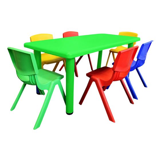 Kids Rectangular Table 120 cm x 60cm, Solid Green