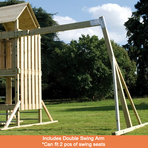 TP Kingswood Full Height Playground Double Swing Arm, Rapide Slide and One Wraparound Seat