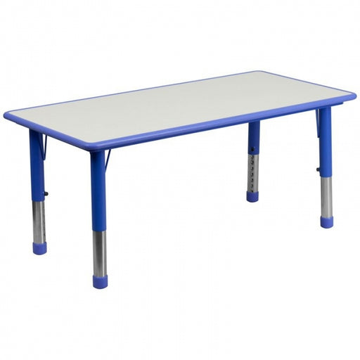 Rectangular Adjustable Table, Blue  - 60Cm