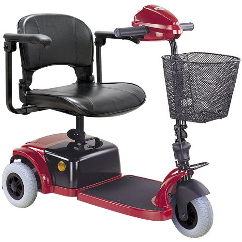 Compact Three Wheel Mobility Scooter Burgundy HS-125