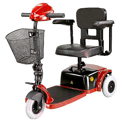 Compact Three Wheel Mobility Scooter Burgundy HS-125