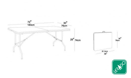 4 Ft Fold-In Half Rect. Table — Raptor Concept Store