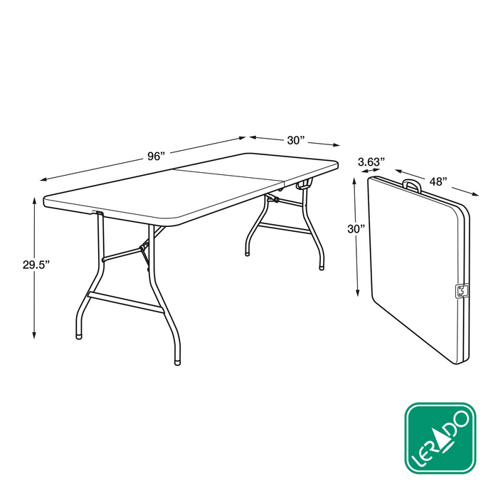 8Ft Fold-In Half Rect. Table