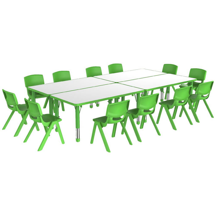 Green Rectangular Table Rectangular Adjustable Table, Green - 60Cm — Raptor Concept Store Online