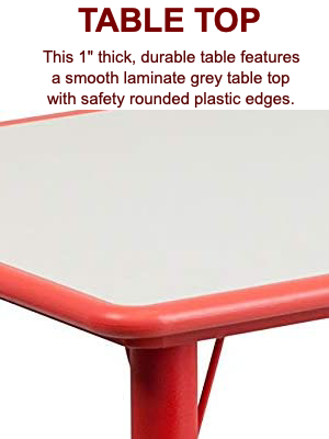 Rectangular Adjustable Table, Blue  - 60Cm