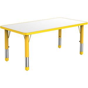 Rectangular Adjustable Table, Yellow - 60Cm — Raptor Concept Store Online